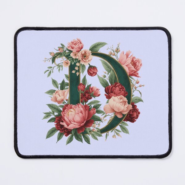 Item preview, Elegant Floral Monogram Letter D – Botanical Peony & Rose Initial Art | Personalized Gift, Feminine Nature Design designed and sold by AmenAlways.
