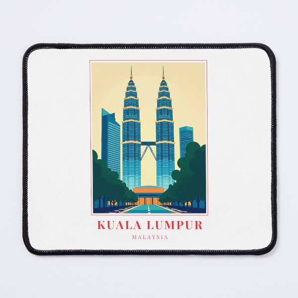 Item preview, Kuala Lumpur Malaysia Illustration – Towers, Street Markets & Cultural Skyline designed and sold by MapMyMiles.