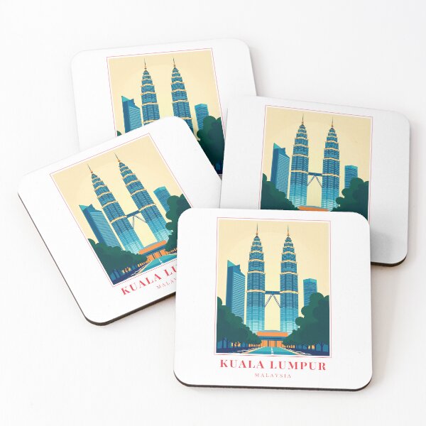 Item preview, Kuala Lumpur Malaysia Illustration – Towers, Street Markets & Cultural Skyline designed and sold by MapMyMiles.