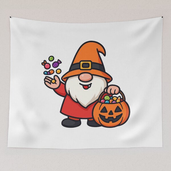 Item preview, Halloween Gnome Giving Candy T-Shirt – Cute Trick or Treat Design designed and sold by PrintCreations9.