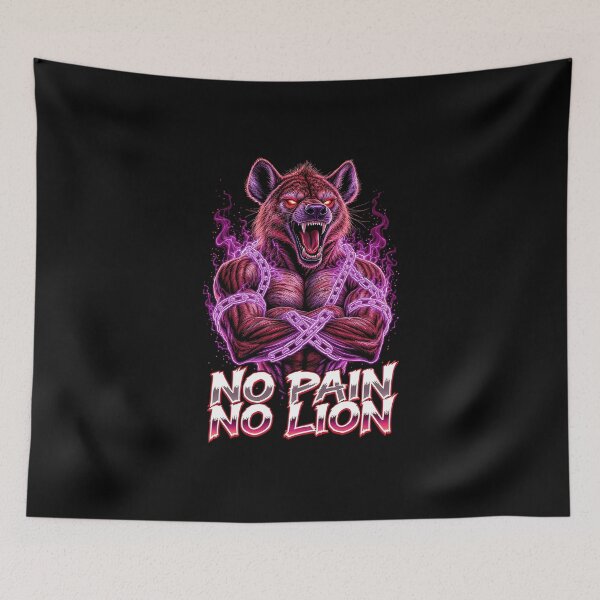 Item preview, Hyena with "No Pain No Lion designed and sold by El Hermano Gym.