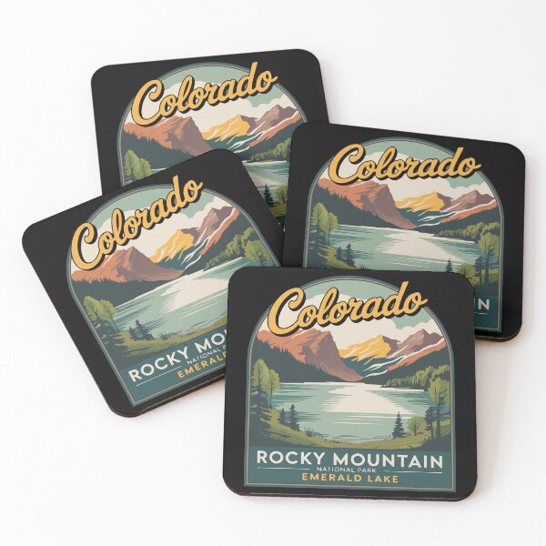 Item preview, Emerald Lake Colorado Poster – Vintage Rocky Mountain National Park Illustration designed and sold by VividOrganica.