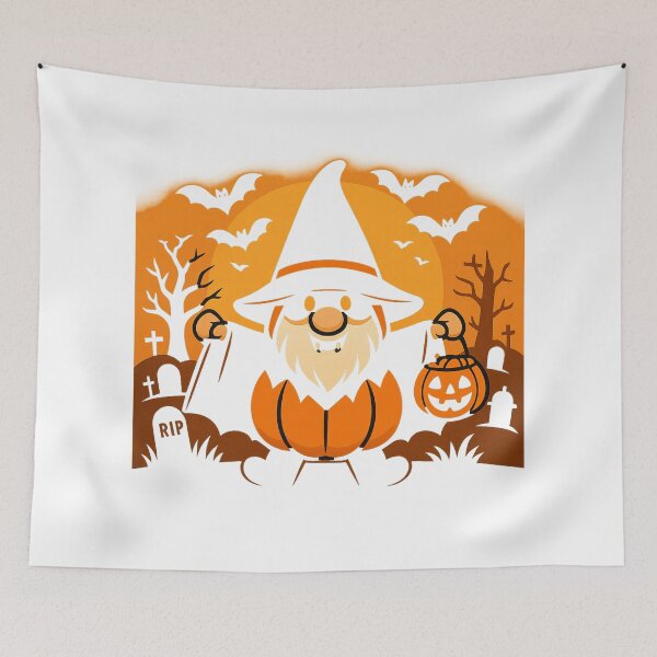 Item preview, Halloween Gnome with Cloak and Flying Bats T-Shirt – Cute Spooky Design designed and sold by PrintCreations9.
