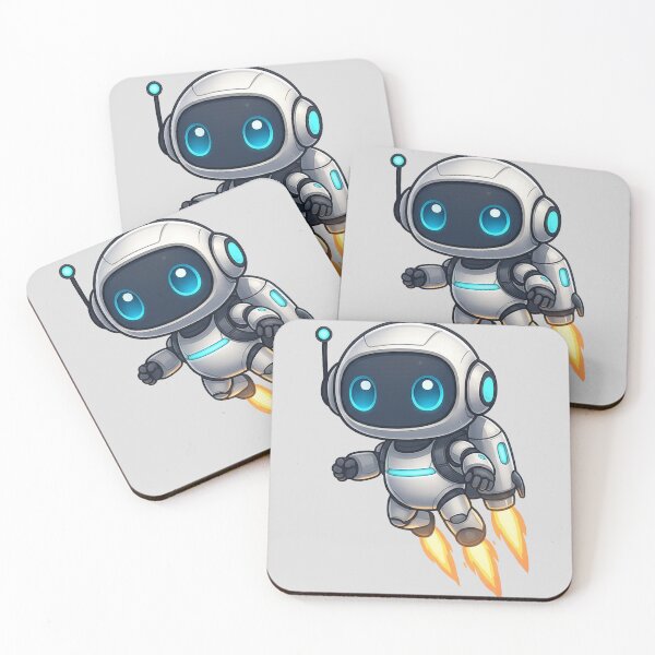 Item preview, Cute Futuristic Robot Illustration Flying with Jetpack. designed and sold by henamy.