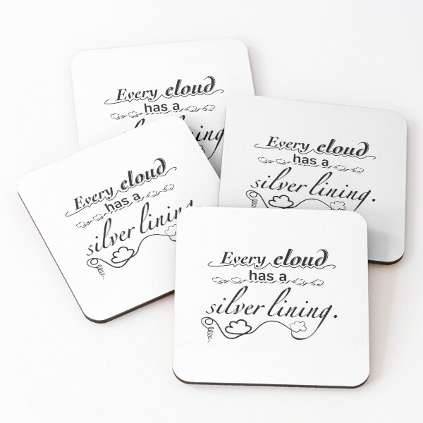 Item preview, Every Cloud Has a Silver Lining – Unique Versatile Quote Art with Decorative Vintage Graphics designed and sold by JWSmile.