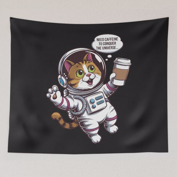 Item preview, Caffeinated Space Cat designed and sold by HilalaC.