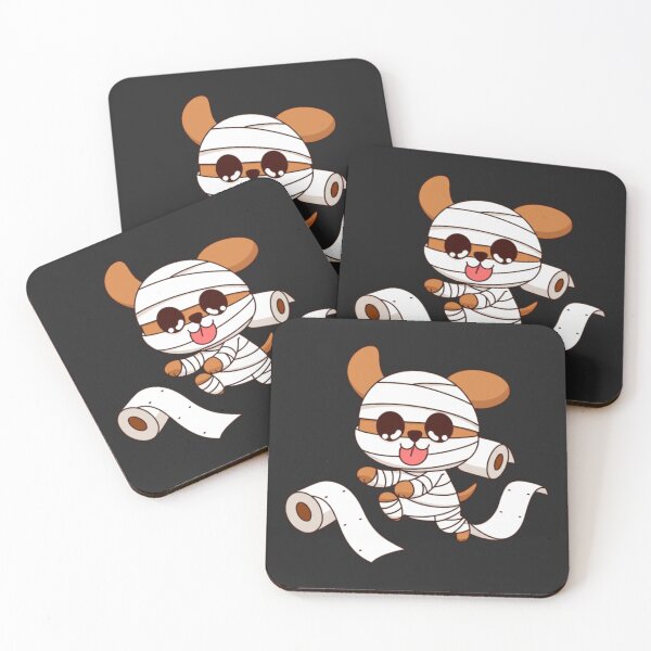 Item preview, Chibi Mummy Dog – Cute Funny Kawaii Halloween Puppy with Toilet Paper Rolls Spooky Art designed and sold by ColorSplash123.