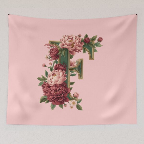 Item preview,  Elegant Floral Monogram Letter F – Botanical Peony & Rose Initial Art | Personalized Gift, Feminine Nature Design designed and sold by AmenAlways.