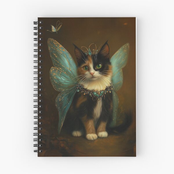 Item preview, Portrait of a Calico Cat Dressed as a Fairy – Cute Magical Fantasy Art designed and sold by baggycatsworld.