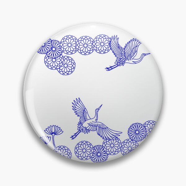 Item preview, Japanese crane kimono pattern designed and sold by Chrischavers.