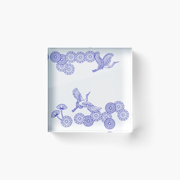 Item preview, Japanese crane kimono pattern designed and sold by Chrischavers.