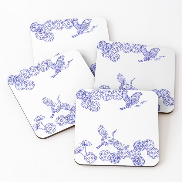 Item preview, Japanese crane kimono pattern designed and sold by Chrischavers.