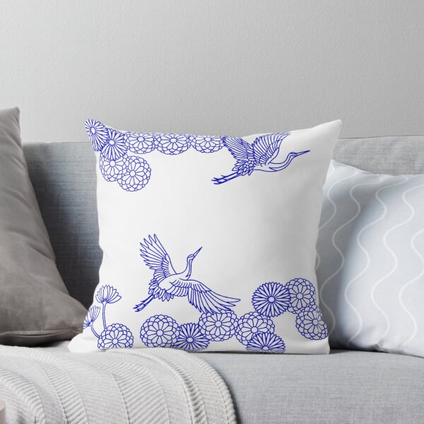 Item preview, Japanese crane kimono pattern designed and sold by Chrischavers.