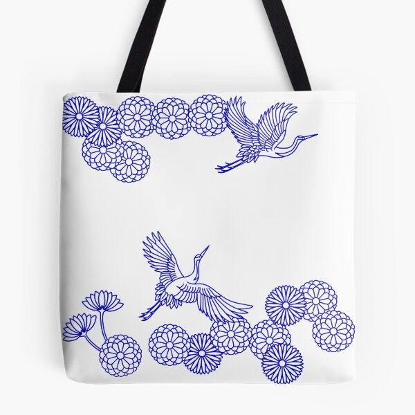 Item preview, Japanese crane kimono pattern designed and sold by Chrischavers.