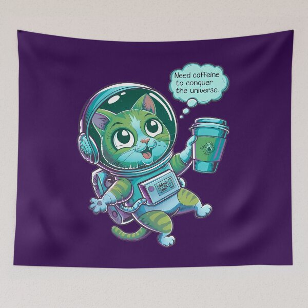 Item preview, Funny Caffeinated Astronaut Cat  designed and sold by HilalaC.