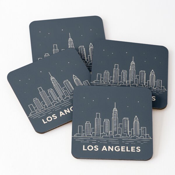 Item preview, Minimalist Los Angeles Skyline at Night designed and sold by MondeMade.