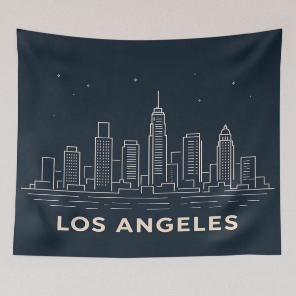 Item preview, Minimalist Los Angeles Skyline at Night designed and sold by MondeMade.