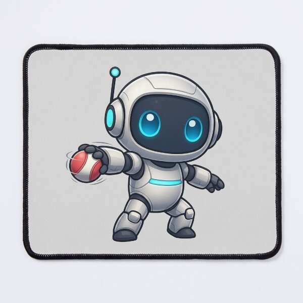 Item preview, Cute Futuristic Robot Illustration Throwing a Ball designed and sold by henamy.