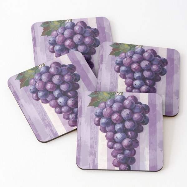 Item preview, Purple Grape bunch on purple stripe designed and sold by Boho Art by Rebecca.