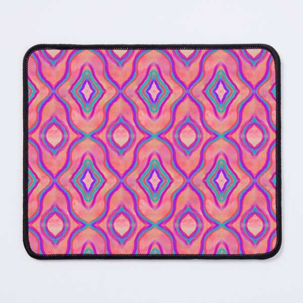 Item preview, Wavy Harlequin Diamonds Peach Pink Aqua Purple by Kristi Duggins  designed and sold by Kristi Duggins.