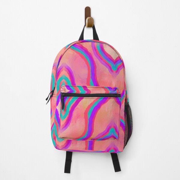 Item preview, Wavy Harlequin Diamonds Peach Pink Aqua Purple by Kristi Duggins  designed and sold by Kristi Duggins.