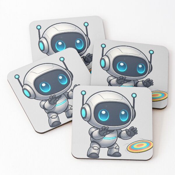 Item preview, Cute Futuristic Robot Illustration Catching a Frisbee designed and sold by henamy.