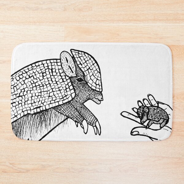 Item preview, Armadillo and Baby Armadillo Cute Animals Ink Drawing designed and sold by Katherine Edwards Art.