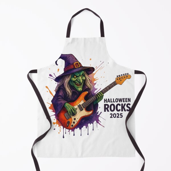Item preview, Evil Witch Playing Guitar – Halloween Rocks 2025 Design designed and sold by Trendora Studio.