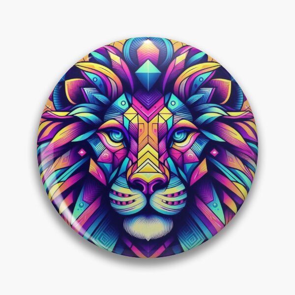 Item preview, Colorful geometric decorative mystic lion  designed and sold by Dogandesighn.