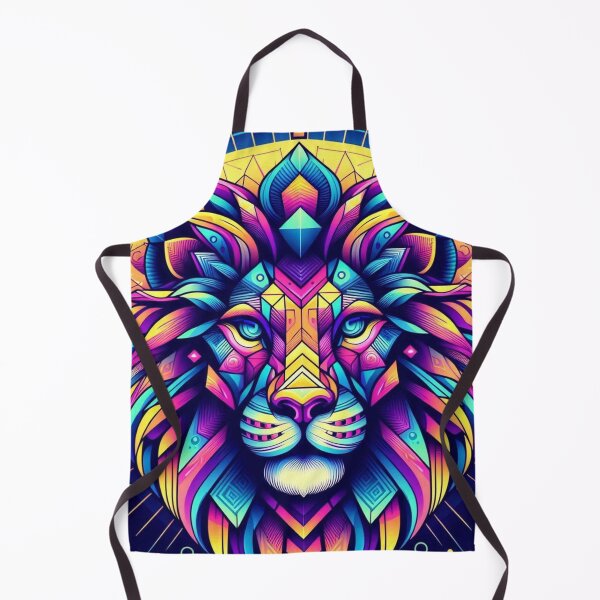 Item preview, Colorful geometric decorative mystic lion  designed and sold by Dogandesighn.