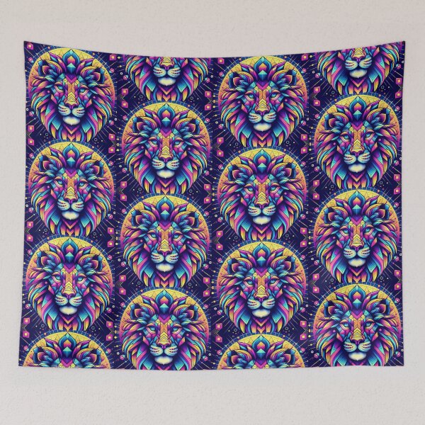 Item preview, Colorful geometric decorative mystic lion  designed and sold by Dogandesighn.