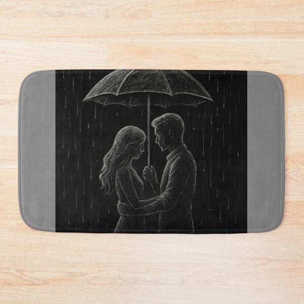 Item preview, A beautiful romantic sketch of a couple in rain  designed and sold by KDesignCrafts.
