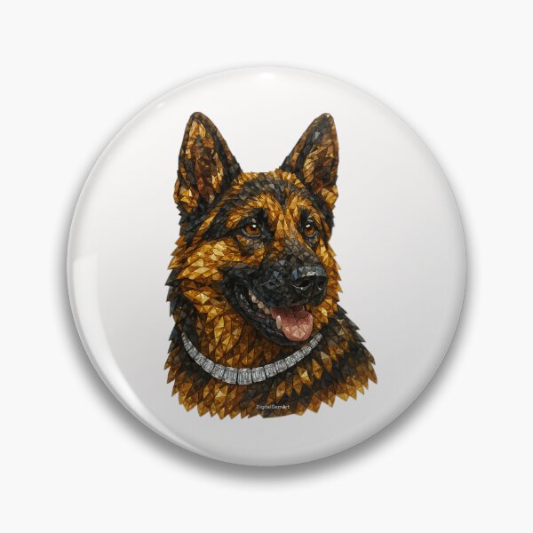 Item preview, Gemstone Mosaic German Shepherd Portrait designed and sold by DigitalGemArt.