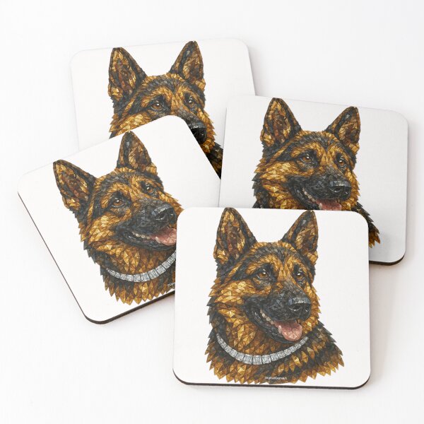 Item preview, Gemstone Mosaic German Shepherd Portrait designed and sold by DigitalGemArt.