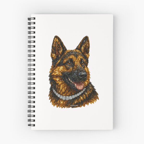 Item preview, Gemstone Mosaic German Shepherd Portrait designed and sold by DigitalGemArt.
