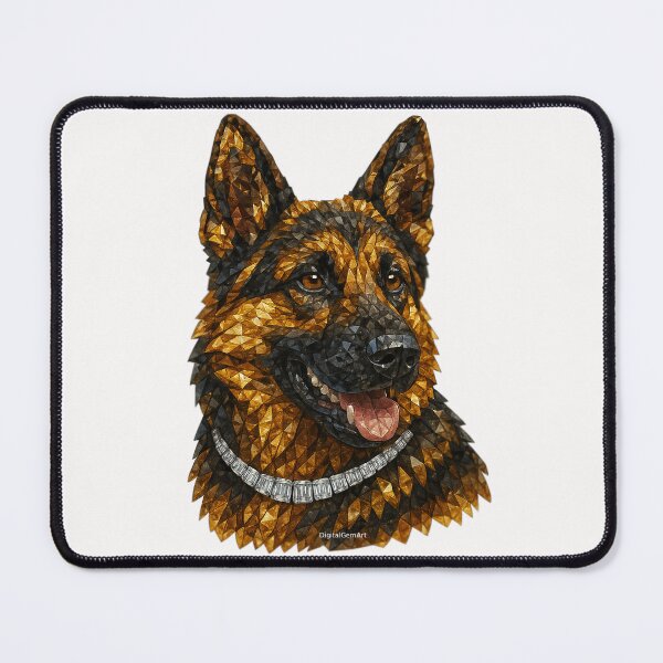Item preview, Gemstone Mosaic German Shepherd Portrait designed and sold by DigitalGemArt.