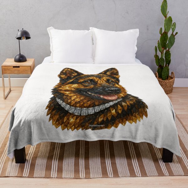 Item preview, Gemstone Mosaic German Shepherd Portrait designed and sold by DigitalGemArt.
