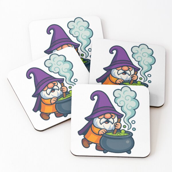 Item preview, Wizard Gnome Stirring Bubbling Cauldron T-Shirt – Cute Halloween Design designed and sold by PrintCreations9.