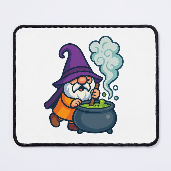Item preview, Wizard Gnome Stirring Bubbling Cauldron T-Shirt – Cute Halloween Design designed and sold by PrintCreations9.