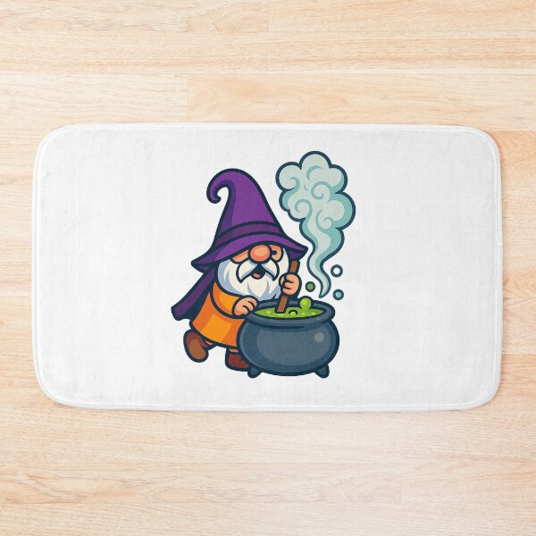 Item preview, Wizard Gnome Stirring Bubbling Cauldron T-Shirt – Cute Halloween Design designed and sold by PrintCreations9.