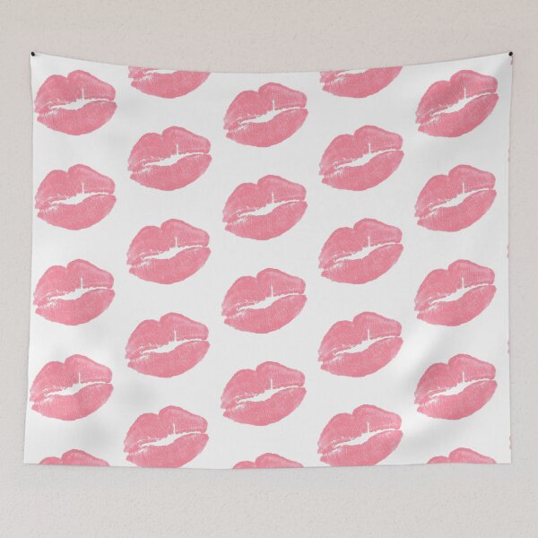 Item preview, cute coquette aesthetic pink lipstick kiss mark designed and sold by viviofthevalley.