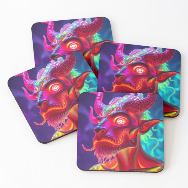 Item preview, Neon Mythos & Horned Elegance – Fantasy Art with Glow, Character & Cosmic Depth designed and sold by FotoworldEdel.