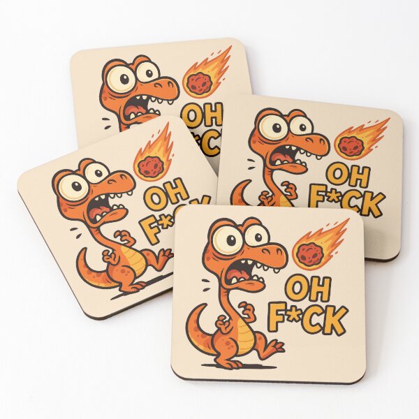 Item preview, Cartoon Dino with Meteorite – Funny Comic Design designed and sold by Print-Zoo.