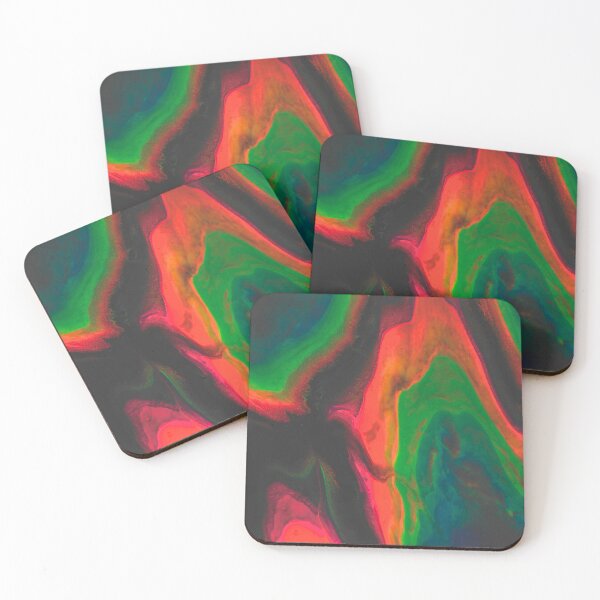 Item preview, Black Bleeds into a Florescent Flow Fluid Art Print - Original Acrylic Pour Painting  designed and sold by marbledmoonart.