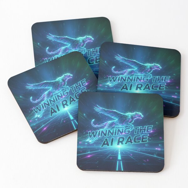 Item preview, Winning the AI Race – Neon Winged Cheetah Power designed and sold by Studio Yvonne .