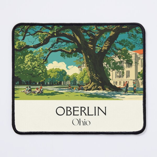 Item preview, Oberlin Ohio Retro Travel Art | Historic College Town & Tappan Square designed and sold by TuncGK.