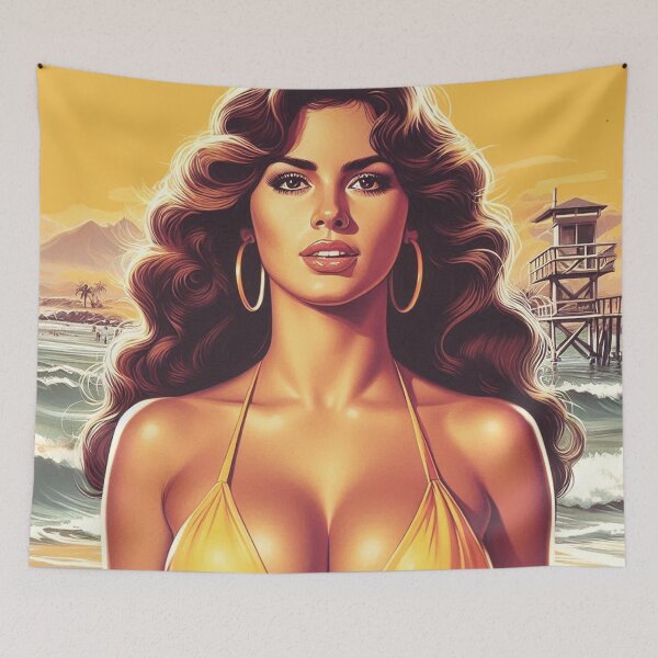 Item preview, Retro Hot Summer Woman designed and sold by PulpVintage.