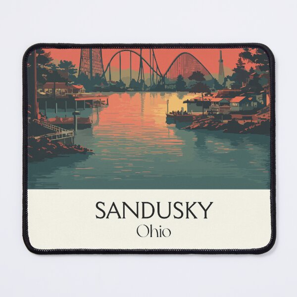 Item preview, Sandusky Ohio Vintage Travel Art | Lakeside Amusement Park Sunset designed and sold by TuncGK.