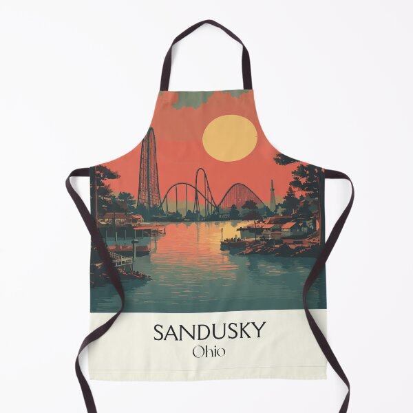 Item preview, Sandusky Ohio Vintage Travel Art | Lakeside Amusement Park Sunset designed and sold by TuncGK.