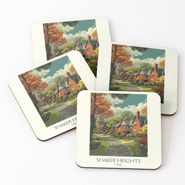 Item preview, Shaker Heights Ohio Retro Travel Art | Historic Garden Suburb Design designed and sold by TuncGK.